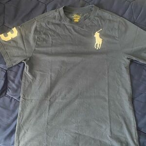 Polo by Ralph Lauren Kids Navy Tee with White Logo and Sleeve Patch
